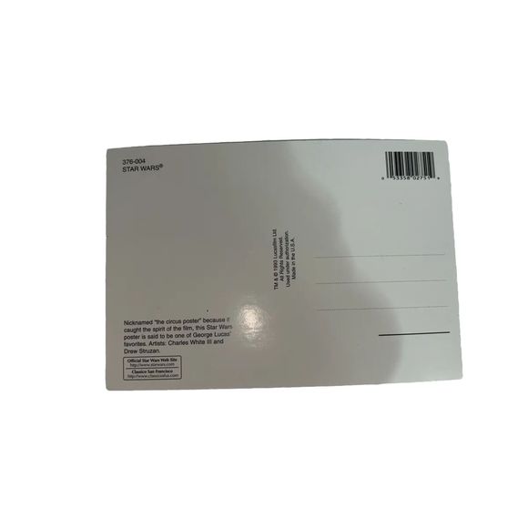 Vintage early 1990's Star Wars Classico San Francisco 8x10 postcard Luke Leia - Picture 3 of 3